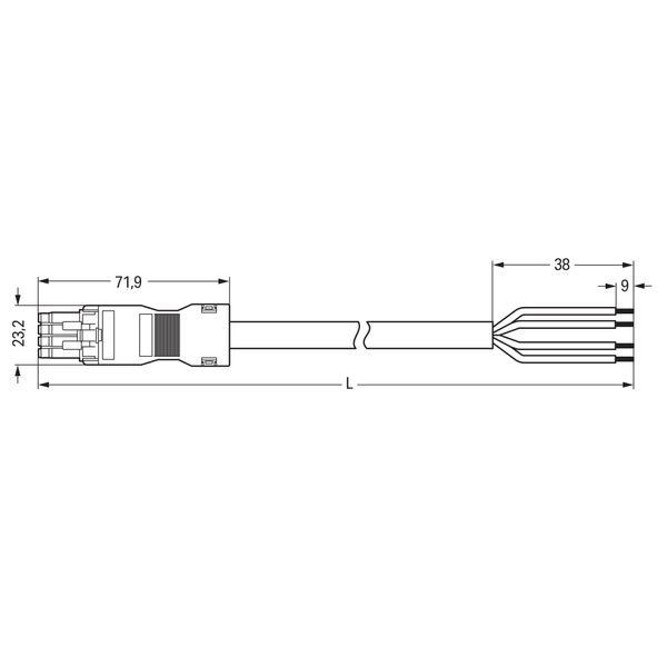 pre-assembled connecting cable Eca Socket/open-ended light green image 4