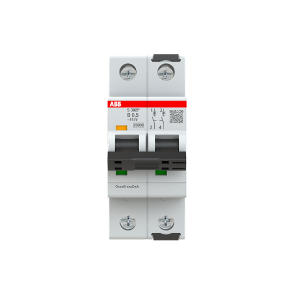S302P-D0.5 Miniature Circuit Breaker - 2P - D - 0.5 A image 1