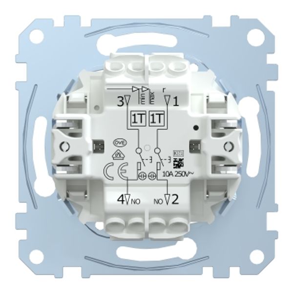 Double button insert with orientation light, 2 NO 1-pin contacts, 10 A, AC 250 V, plug-in terminals image 1