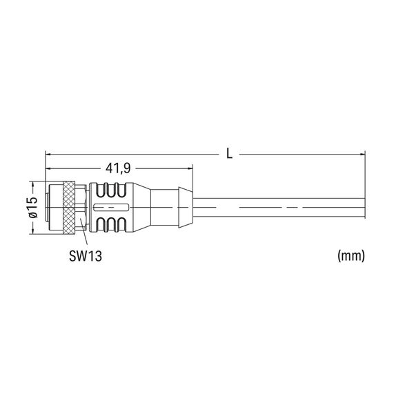 Sensor/Actuator cable M12A socket straight 4-pole image 3