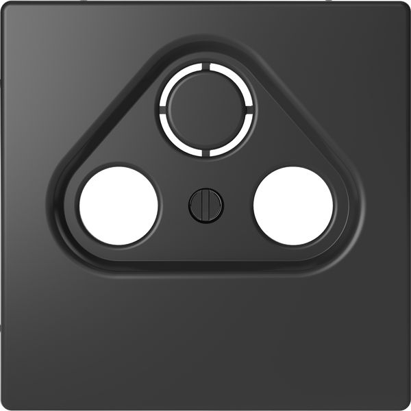 Central plate for antenna socket-outlets 2/3 holes, anthracite, System Design image 1