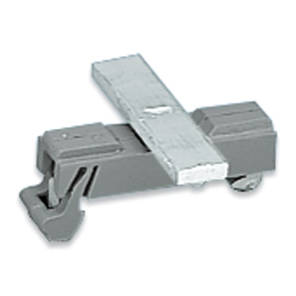 Carrier with grounding foot parallel to carrier rail 45 mm long gray image 2