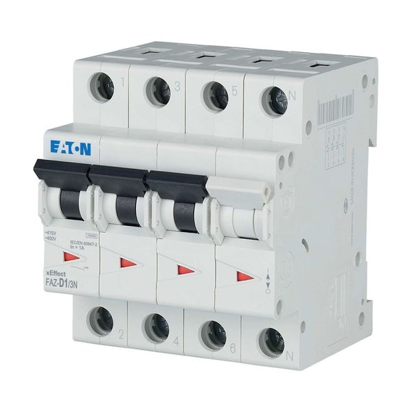 Miniature circuit breaker (MCB), 1 A, 3p+N, characteristic: D image 9