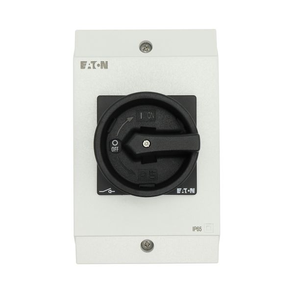 Safety switch, P1, 25 A, 3 pole, STOP function, With black rotary handle and locking ring, Lockable in position 0 with cover interlock, with warning l image 18