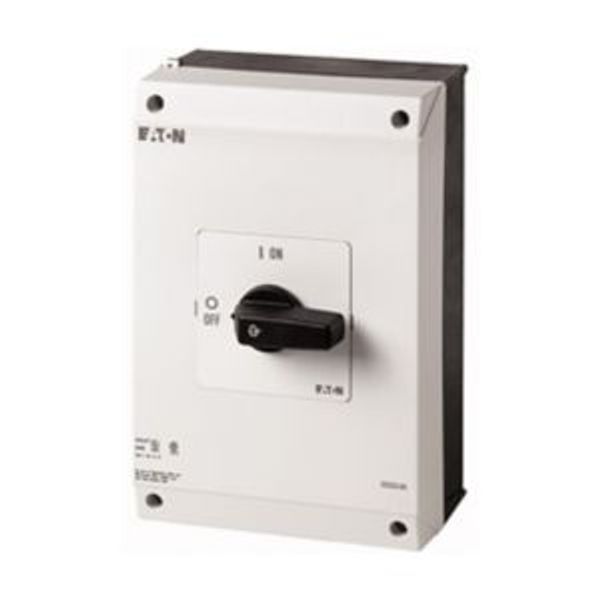 On-Off switch, P3, 100 A, surface mounting, 3 pole, with black thumb grip and front plate, UL/CSA image 2