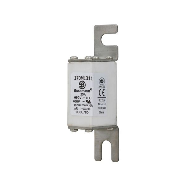 Fuse-link, high speed, 25 A, AC 690 V, DIN 000, 21 x 40 x 100 mm, gR, DIN, IEC image 9