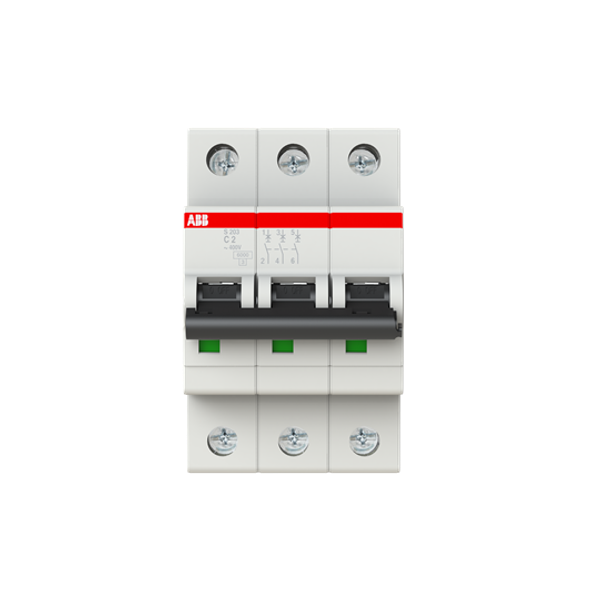 S203-C2 Miniature Circuit Breaker - 3P - C - 2 A image 3