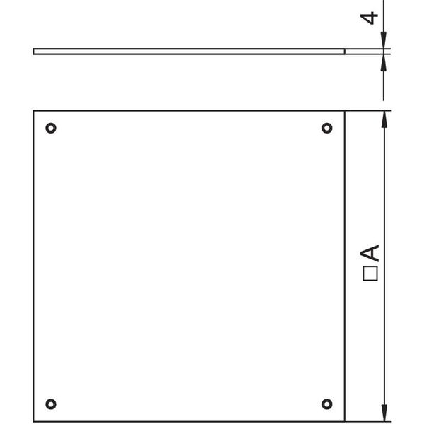 DU 250-2 Blanking lid for UZD250-2/3 282x282x4 image 2