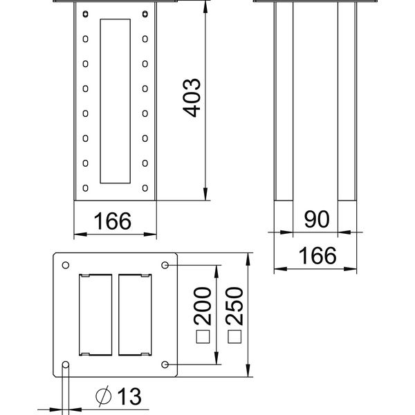 ISS160160DB WA Ceiling fastening for install. column, industry 403x250x250 image 2