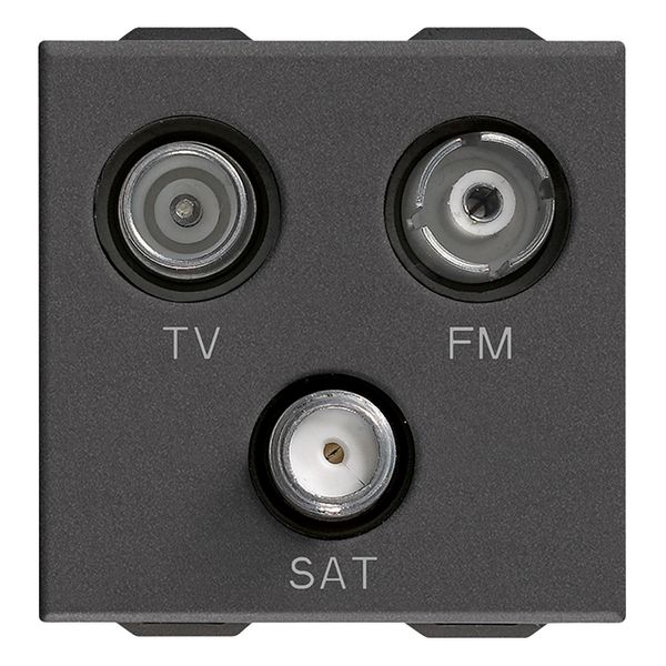 TV-FM-SAT single conn. 3outs carbon matt image 1