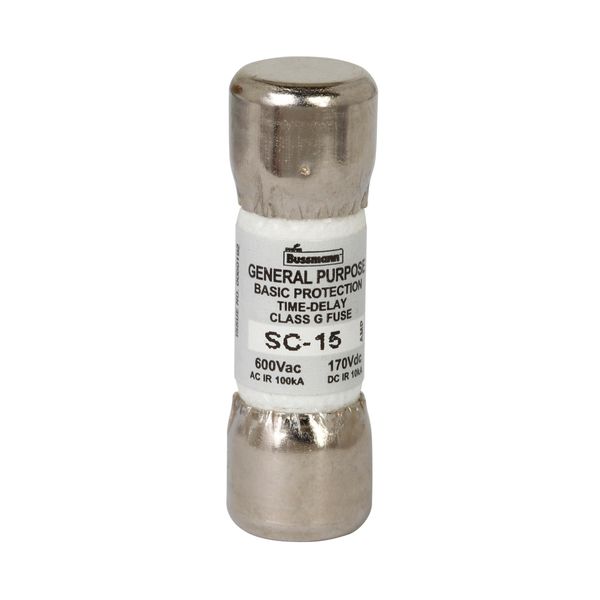 Fuse-link, low voltage, 15 A, AC 600 V, DC 170 V, 33.3 x 10.4 mm, G, UL, CSA, time-delay image 9