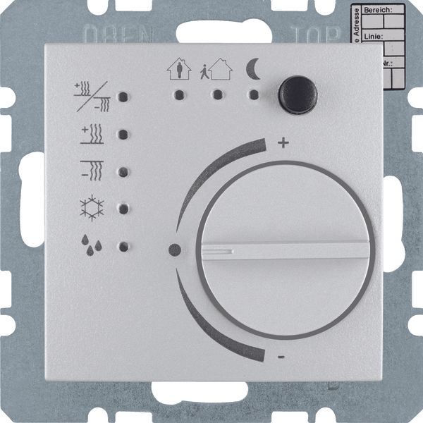 Thermostat with push-button interface, B.7, aluminium matt image 1