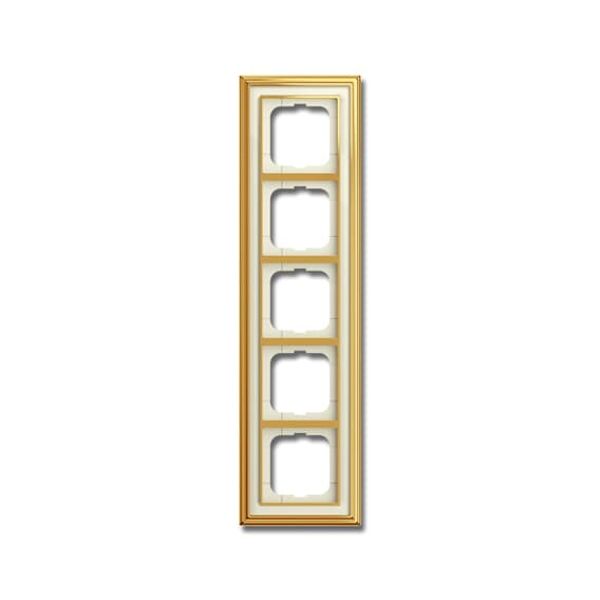 1725-838-500 Cover Frame Busch-dynasty® polished brass ivory white image 1