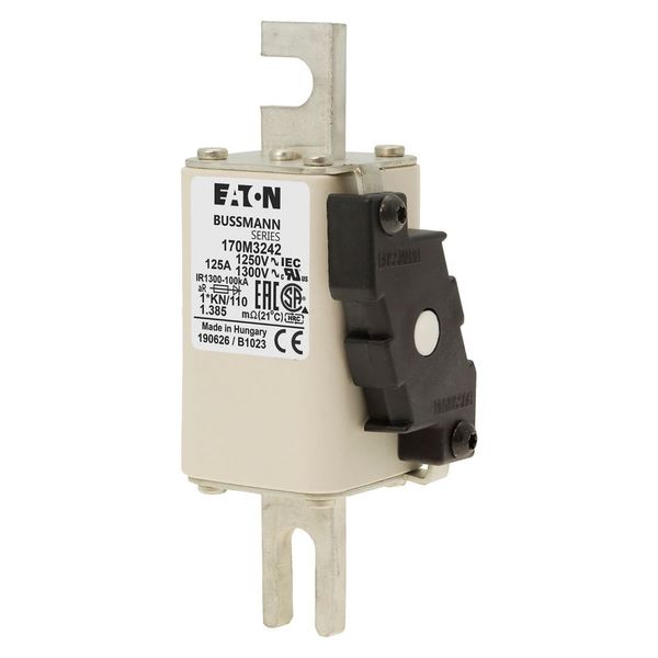 Fuse-link, high speed, 125 A, AC 1250 V, compact size 1, 45 x 58 x 138 mm, aR, DIN, IEC, type K indicator image 4