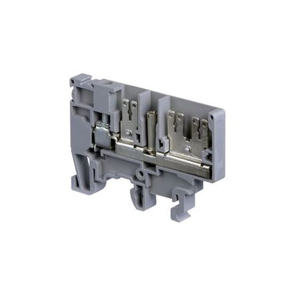 M4/6,3G,2, SPECIFIC TERMINAL BLOCK, FEED THROUGH, GREY, 6X44.5X40.5MM, SCREW CLAMP image 1