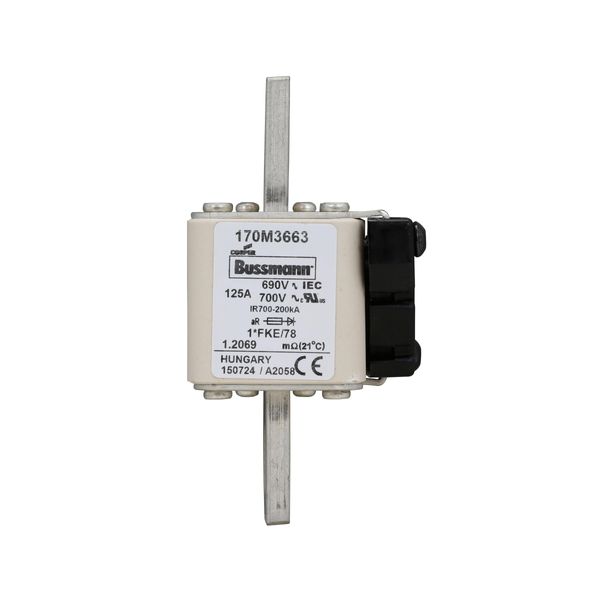 Fuse-link, high speed, 125 A, AC 690 V, compact size 1, 45 x 59 x 110 mm, aR, IEC, UL image 7