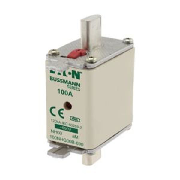 Fuse-link, low voltage, 100 A, AC 690 V, NH00, aM, IEC, dual indicator image 4