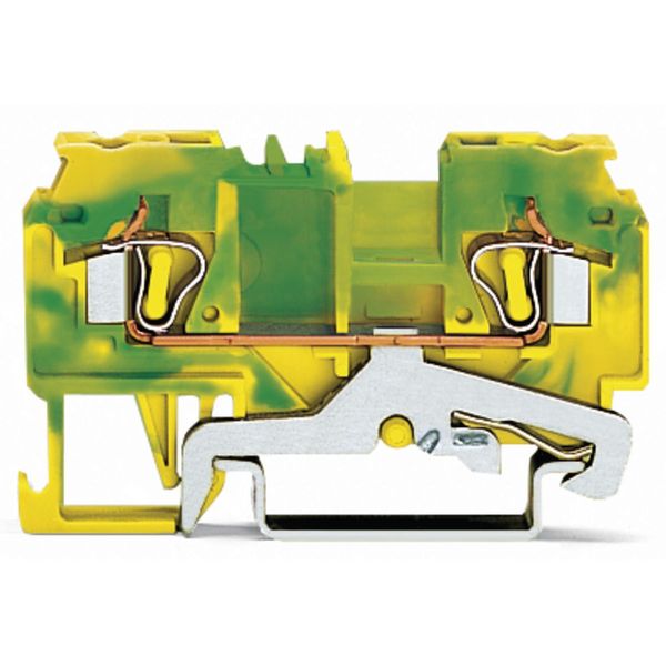 2-conductor ground terminal block 4 mm² side and center marking green- image 1