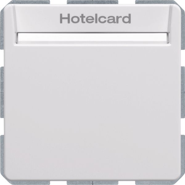 Relay switch centre plate for hotel card, Q.1/Q.3, p. white velvety image 1