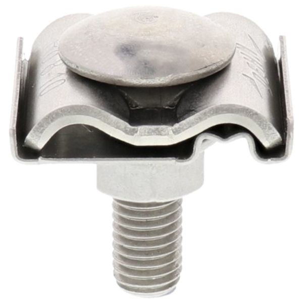 Uni earth clamp w. truss head screw, self-locking nut w. serr. bearing image 1