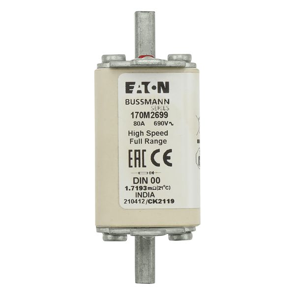 Fuse-link, high speed, 16 A, AC 690 V, DIN 00, 30 x 60 x 79 mm, gR, DIN, IEC, single indicator image 8