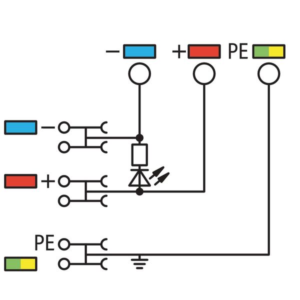 4-conductor sensor supply terminal block LED (green) Power supply from image 4