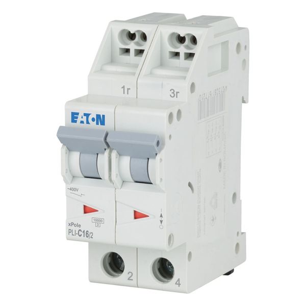 Miniature circuit breaker (MCB) with plug-in terminal, 16 A, 2p, characteristic: C image 1