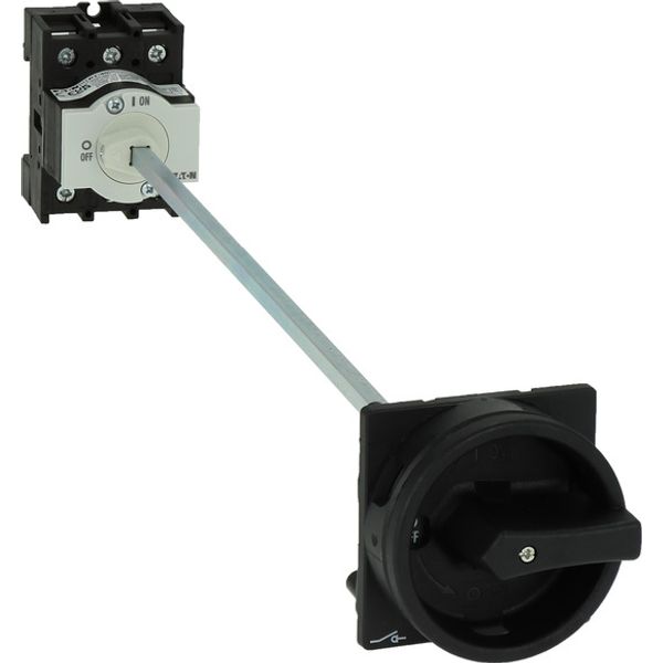 Main switch, P1, 40 A, rear mounting, 3 pole, STOP function, With black rotary handle and locking ring, Lockable in the 0 (Off) position, With metal s image 2