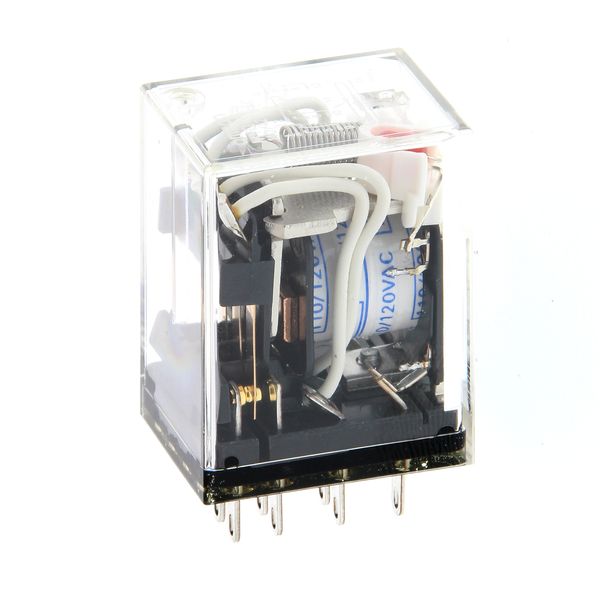 Plastic sealed relay, plug-in, 14-pin, 4PDT, 1 A, with LED, 220/240 VA image 4