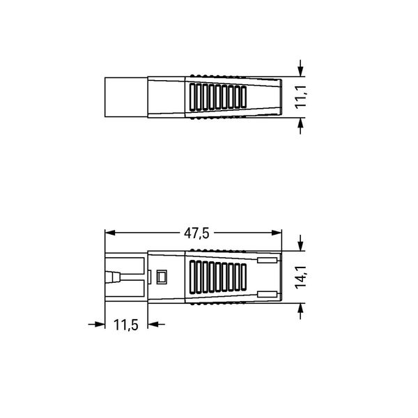 Plug with strain relief housing 2-pole light gray image 4