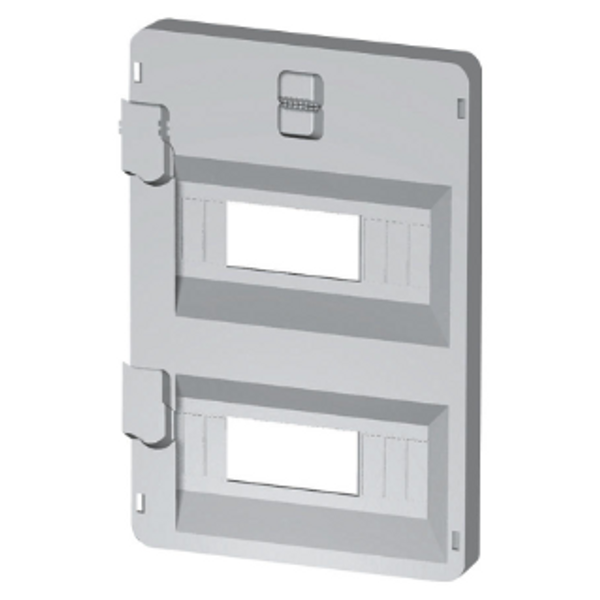 FRONT PANEL WITH WINDOWS 8 MODULES 236X316 ENCLOSURES - GREY RAL7035 image 1