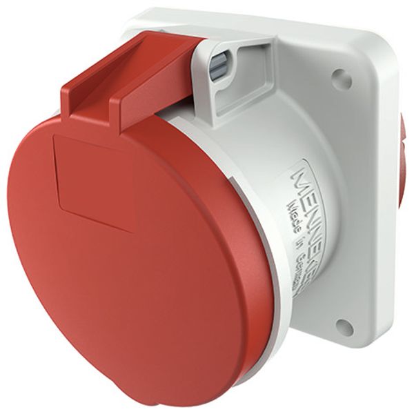 Panel mounted recept., straight, 63A 5p 6h 400V, IP44, screw terminals, X-CONTACT technology image 1