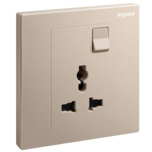 Galion 1 gang Multistandard switched socket outlet - rose gold image 1