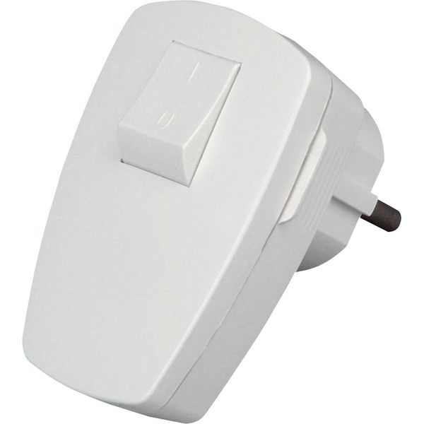 Angled plug with switch, arctic-white image 1