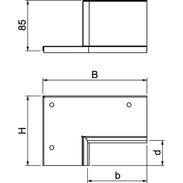 PLM CC 0410 RW Wall connection collar set for corner mounting 85x175x117 image 2