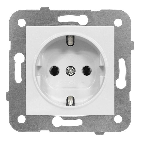 Socket outlet, cage clamps, white image 1