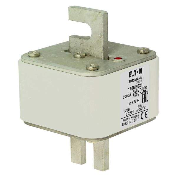 Fuse-link, high speed, 2000 A, AC 550 V, DIN 3, 76 x 76 x 109 mm, aR, DIN, IEC, single indicator image 10