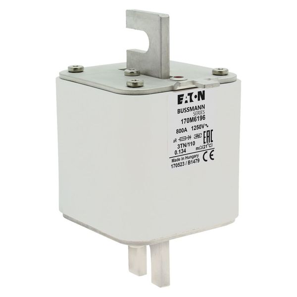 Fuse-link, high speed, 800 A, AC 1250 V, size 3, 76 x 90 x 139 mm, aR, DIN, IEC, type T indicator image 19