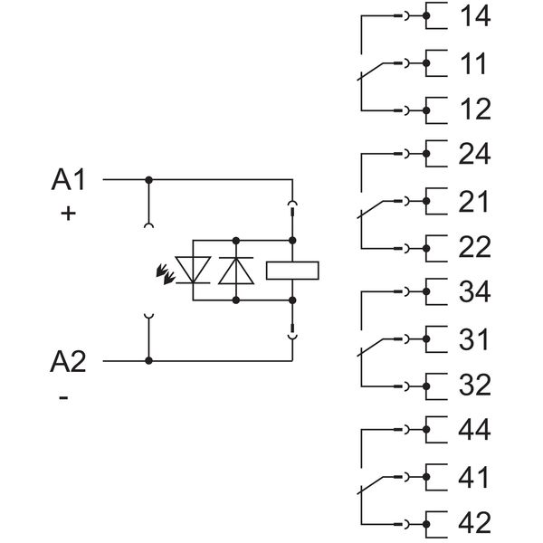 Relay module Nominal input voltage: 24 VDC 4 changeover contacts image 6