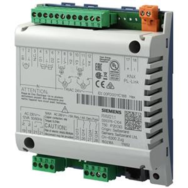 RXM21.1 - I/O block with KNX PL-Link block for use with a PXC3.E7.. series room automation station image 1