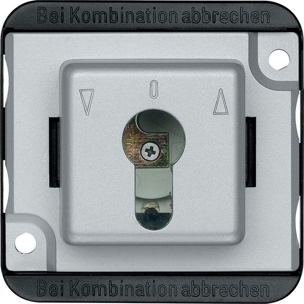 Roller shut. push-button insert f. cyl. locks, 2-pole, aluminium, Anti-vandalism image 1