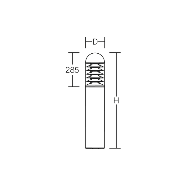 MEGA TOWER R, 18 W, 1550 lm, 830, silver, on/off Bollards, D 156 H 125 image 4