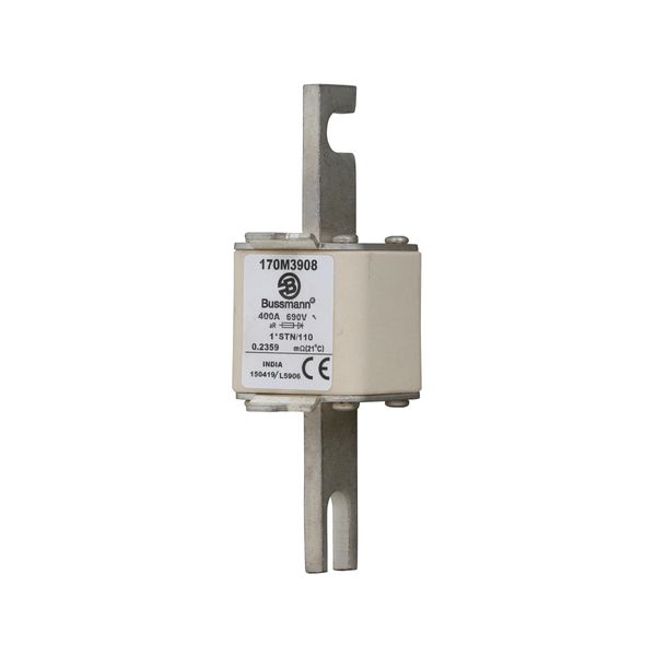 Fuse-link, high speed, 400 A, AC 690 V, compact size 1, 43 x 59 x 141 mm, aR, DIN, IEC, visual indicator image 3