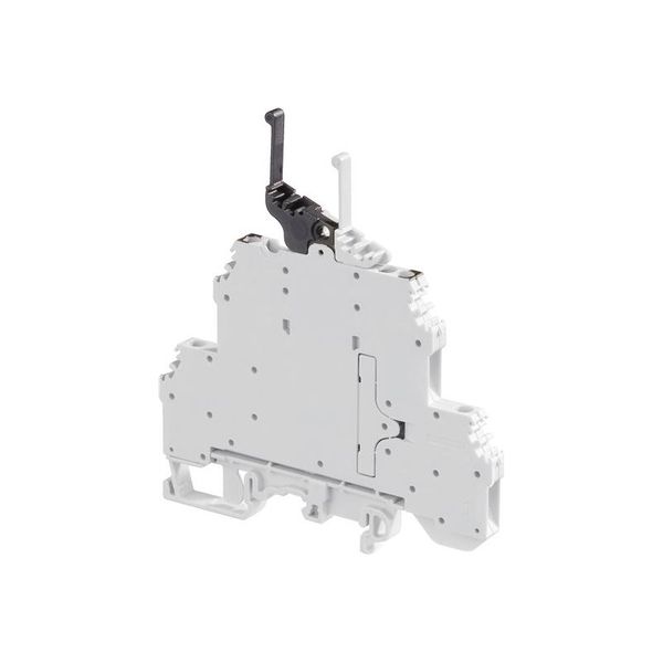 M4/6,D2,2,S2,T, SCREW CLAMP TERMINAL BLOCK, DISCONNECT, 2 INDEPENDENT CIRCUITS, GREY, BLACK image 1