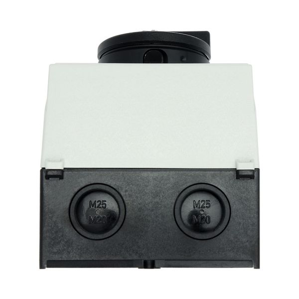 Main switch, T0, 20 A, surface mounting, 3 contact unit(s), 3 pole, 2 N/O, 1 N/C, STOP function, Lockable in the 0 (Off) position, hard knockout versi image 28