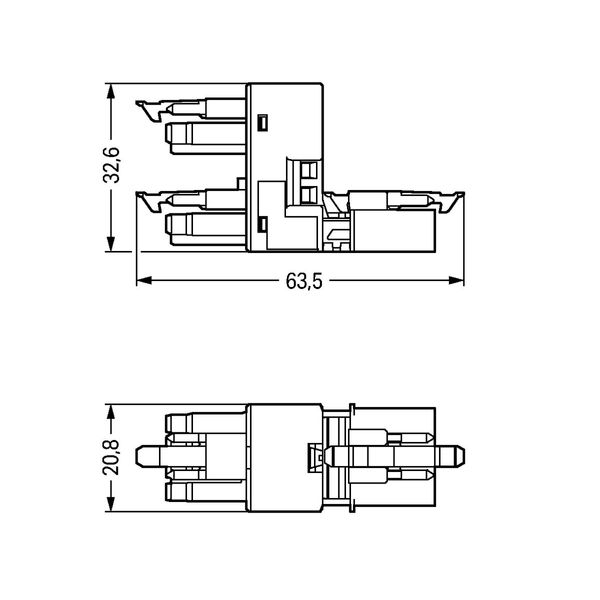 h-distribution connector 4-pole Cod. B light green image 3