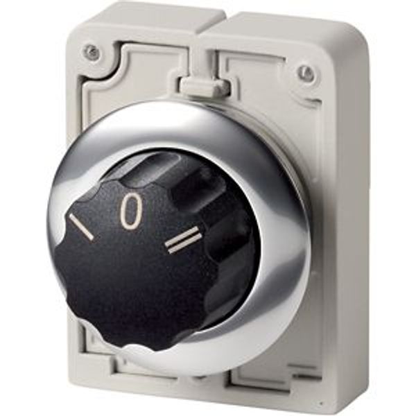 Changeover switch, RMQ-Titan, With rotary head, momentary, 3 positions, inscribed, Metal bezel image 2