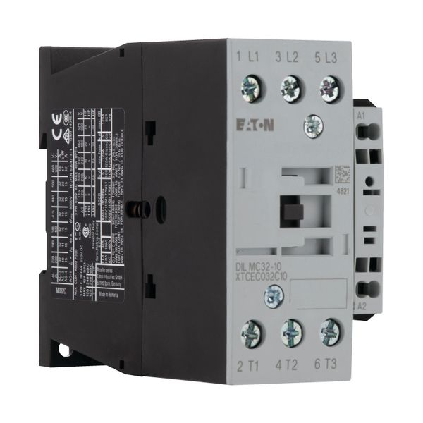 Contactor, 3 pole, 380 V 400 V 15 kW, 1 N/O, RDC 24: 24 - 27 V DC, DC operation, Spring-loaded terminals image 11