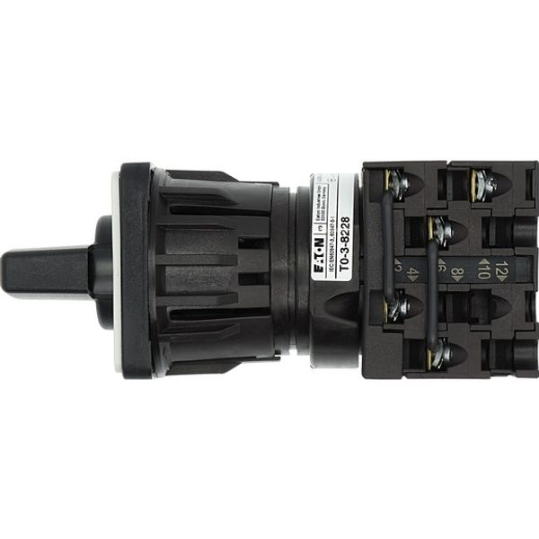 Reversing switches, T0, 20 A, centre mounting, 3 contact unit(s), Contacts: 5, 45 °, momentary, With 0 (Off) position, with spring-return from both di image 3