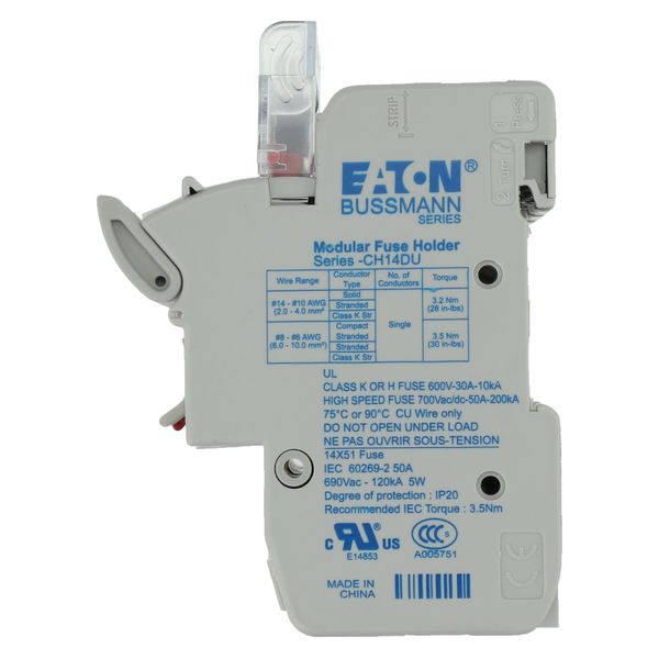 Fuse-holder, low voltage, 50 A, AC 690 V, 14 x 51 mm, 3P, IEC image 14